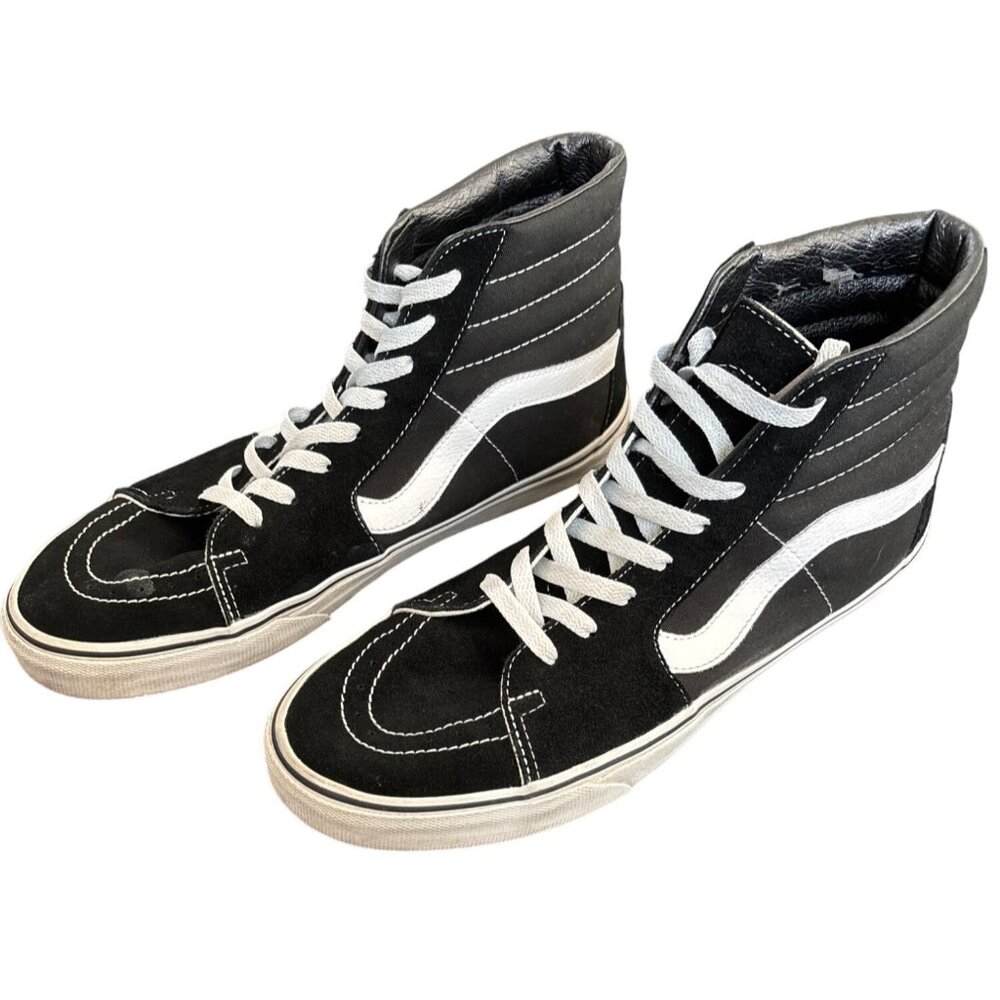 Vans Sk8-Hi Black/White High Top Sneakers Mens Size 13